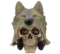 Puckator Decoración de Calavera con Cabeza de Lobo - Decoración para el hogar y la Sala de Estar - Regalos para Hombres y Mujeres