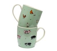 Puckator Ensemble 2 Mugs Porcelaine Willow Farm - Ferme & Pâturages Marca