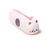 Puckator Estuche portalápices de Silicona - Gato - Animales Dulces, Multicolor, Estuche de Silicona con Apertura de Cremallera