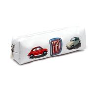 Puckator Estuche portalápices de Tela - Fiat 500, Multicolor, Estuche cilíndrico de Lona Suave y Cremallera