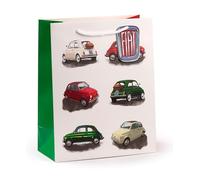 Puckator Fiat 500 Retro Repeat - Bolsa de regalo grande - Bolsa de regalo de cumpleaños para regalos - Bolsa de regalo para mujeres - Regalos de cumpleaños para niños - Bolsas de regalo para regalos