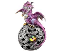 Puckator - Figura Decorativa de dragón LED con orbe Celta, Resina, Multicolor, 18 cm de Altura x 12 cm de Ancho x 9 cm de Profundidad