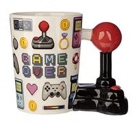 Puckator Taza de cerámica Joystick Pixel Game Over 3D con asa moldeada