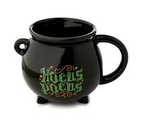 Puckator Hocus Pocus - Taza de café con forma de caldero negro con forma de caldero negro, accesorios divertidos para el hogar, bonitos regalos para novia, tazas grandes para hombres y mujeres, tazas