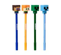 Puckator Inkredible - Bolígrafo borrable con decoración estilo Minecraft Chibi, suministros estéticos geniales para el regreso a clases, bolígrafos de gel borrables, bolígrafo con goma de borrar para