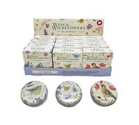 Puckator Jan Pashley Wings & Wildflowers - Bálsamo labial en una lata, bálsamos para el cuidado de los labios, esencial para las vacaciones para las mujeres y la familia, crema exfoliante hidratante