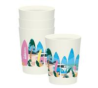 PUCKATOR Juego de 4 vasos de picnic de RPET 450 ml - Waves - Volkswagen T1
