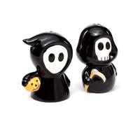 Puckator Juego de sal y pimentero de cerámica Skull Boy & Ghost Boy