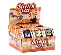 Puckator Juguete elástico para gatos, súper elástico, divertido, esponjoso, sensorial, para aliviar el estrés, juguetes de viaje para niños, juguete de figura de animales estirables, para bolsas de