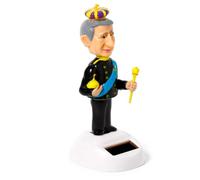 Puckator King Charles Solar - Figura de El Rey (100% plástico), diseño con Texto The King, Color Negro/Amarillo/Azul.