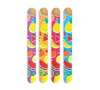 Puckator Lima de uñas Summer Fruits - Limas fuertes para uñas acrílicas naturales y de gel - Kit de cuidado de lima de uñas para mujer, productos de belleza, lima de uñas de manicura