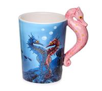 Puckator Lisa Parker - Taza de té y café con mango de cerámica con forma de caballito de mar, accesorios divertidos para el hogar, bonitos regalos para novia, tazas grandes para hombres y mujeres,