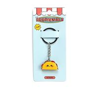 Puckator Llavero de anillo de resina con forma de taco mexicano, Gadget coleccionable Foodiemals, amarillo, Talla única