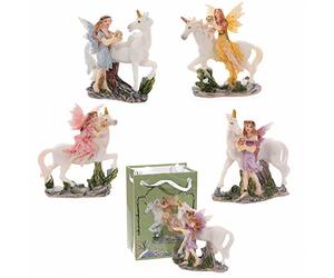 Puckator Lotusandlime Hada y Unicornio, Resina, Mixta, Altura de Hada 7 cm Ancho 6 cm Bolsa 9 x 6,5 x 4 cm