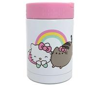 Puckator LPOT24A Hello Kitty & Pusheen the Cat - Olla reutilizable de acero inoxidable con aislamiento térmico para bebidas frías y calientes, 500 ml