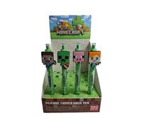 Puckator Minecraft Maze Pen con tapa de silicona - Juego de bolígrafos de papelería - Paquete de bolígrafos negros para la oficina, escritura universitaria - Uni Essentials - Suministros de regreso a