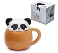 Puckator Mug Avec Couvercle Adoramals-Panda Tazas de Desayuno, Cerámica, Multicolor, único