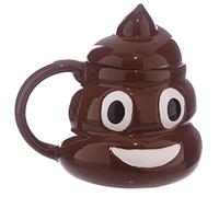 Puckator Taza de desayuno Emotive Poop con tapa Multicolor 1 unidad