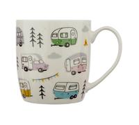 Puckator Mug en Porcelaine-Caravane Tazas de Desayuno, Multicolor, único