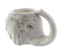 Puckator Mug Safari en Céramique-Tête Eléphant Tazas de Desayuno, Multicolor, único