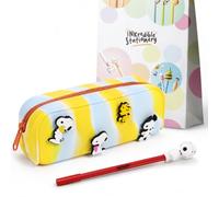 Puckator Peanuts Snoopy & Woodstock - Estuche y bolígrafo borrable | Tinta azul borrable, punta de corrección de goma, estuche de silicona, juego de regalo de papelería de personajes