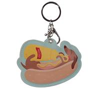 PUCKATOR Porte-clé Effet Cuir Fast Food-Hot Dog Teckel Chien Saucisse Llavero, Adultos Unisex, Multicolor (Multicolor), Talla Única