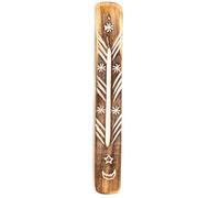 Puckator Porte-encens Attrape-Cendre Rond Bois de Manguier - Lune Marca