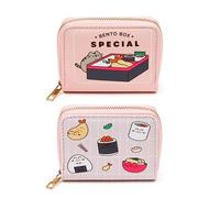 Puckator Pusheen The Cat Sushi Club - Cartera pequeña con cremallera alrededor, para mujer y mujer, monedero delgado para mujer, monedero para hombre, tarjetero, pequeña cartera para dinero en