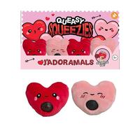 Puckator Queasy Squeezies Amore - Juguete de peluche con forma de corazón, pequeños regalos divertidos para exámenes, bolas para aliviar el estrés, mini juguetes sensoriales para adultos, mujeres y