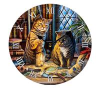 Reloj de Pared Contorneado - Gato Purrlock Holmes - Lisa Parker