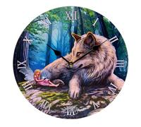 Puckator Reloj de Pared Contorneado - Lobo y Hada - Hadas - Fairy Stories & Wolf - Lisa Parker