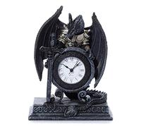 Puckator Reloj Dragón en Armadura, Resina, Mixto, Height 20cm