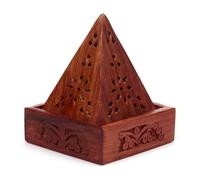 Puckator Sheesham - Caja de Incienso con Forma de pirámide de Madera, 10 x 9 x 9 cm, mezclada, Altura 10 cm x 9 cm x Profundidad 9 cm