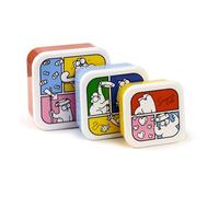 Puckator Simon's Cat - Juego de 3 fiambreras, color rojo, azul y amarillo, LBOX108