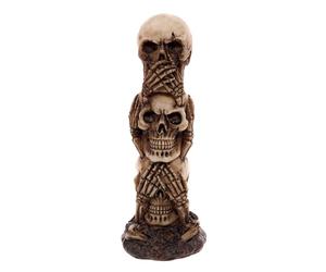 Puckator SK231 - Totem cráneo, no Escuchar, no Ver el Mal, Resina, Beige/Gris/Negro, 7 x 6,5 x 19 cm