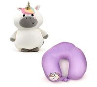 Puckator Swapseazzz - Cojín de Viaje con Peluche 2 en 1 - Astra el Unicornio, Color Blanco., Standard