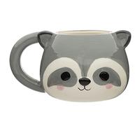 Puckator Taza de cerámica con forma de cabeza de mapache - Animales dulces