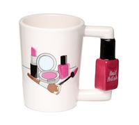 Puckator - Taza de cerámica Divertida con Mango en Forma de Esmalte para uñas