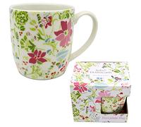 Puckator Taza de porcelana - Rosa floral - Julie Dodsworth