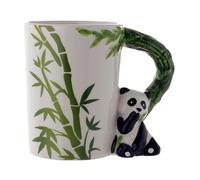 Puckator SMUG27-Taza con asa de Panda, 8 x 12,5 x 10,5 cm, bambú, Negro, 8 cm