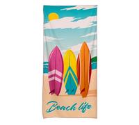 Puckator Toalla de Playa de Microfibra 180 x 85 cm - Tabla de Surf - Beach Life