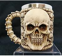 Puckator WOLF27 - Jarra Decorativa (16,5 x 12 x 12,5 cm), diseño de Lobo de polirresina, Color Azul y Gris