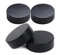 Pucks de Hockey sobre Hielo: Disco Deportivo de Goma, Disco de Juego | Tamaño de regulación Oficial de 4 Paquetes con un diseño de 1 Pulgada de 1 Pulgada de diámetro de 3 Pulgadas, Sum
