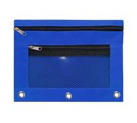 Puco 2 estuches para lápices, 3 anillos, con cremallera, estuche para bolígrafos, bolsa de cosméticos, bolsa de doble capa, bolsa de malla para lápices, Blue, 27x20x2cm/10.62x7.87x0.78in