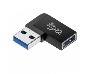 Puco Adaptador USB macho a hembra de ángulo izquierdo de 90 grados USB3.0 macho a hembra adaptador de codo de 10 Gbps para portátil Conector de PC Adaptador USB 3.0 Conector de acoplador macho a