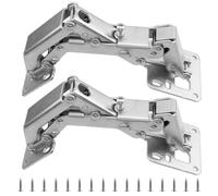 PUCSIQ 2 Bisagras Abatibles Atornillables de 170 Grados de Acero para Muebles, Herrajes para Muebles, Bisagras para Puertas con 16 Tornillos para Armario de Cocina