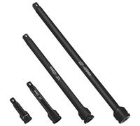 PUCSIQ 4 Piezas Barras de Extensión para Llave de Impacto 1/2 Pulgadas, Acero de Cromo Molibdeno 75 125 250 370 mm, para Automoción y Taller, Negro