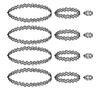 PUCY Juego de gargantillas (3 juegos, 12 piezas) Gargantilla, pulsera y anillos, elástico y tejido hueco, joyas para niñas y mujeres