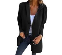 PUDANA Mujeres Abrigo Manga Larga Hasta La Rodilla Con Capucha Bolsillos Laterales Chaqueta Otoño Elegante Cardigan Negro XL