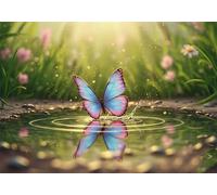 Puddle Butterfly 1200 Piece Jigsaw Puzzles for Adults, Colourful, Challenging & Brainteasing Adult Puzzles 1200 Pieces Flower, Fun jigsaws for The Whole Family 30x20 Inch
